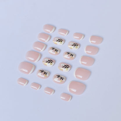 Künstlerisches Nagelkunst-Set mit botanischen Designs