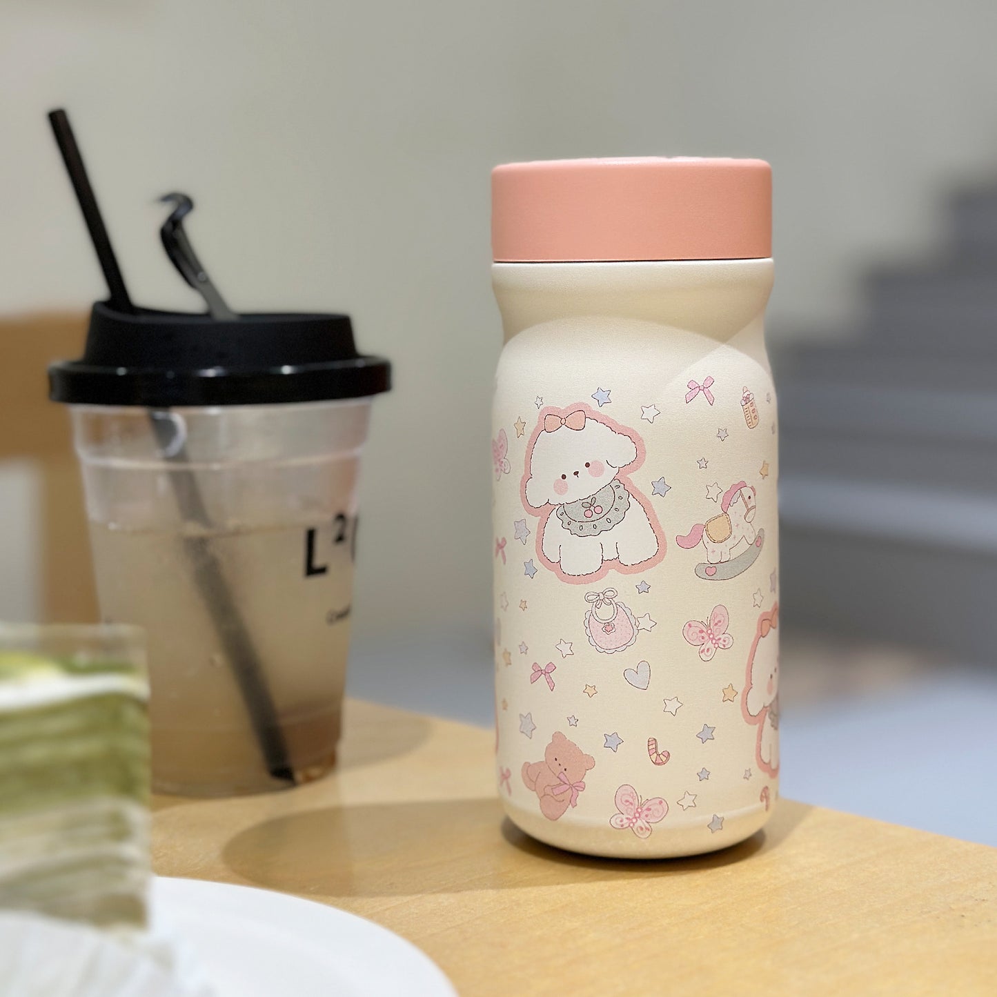 Damen Isolierte Trinkflasche mit süßem Tierdesign Brehn