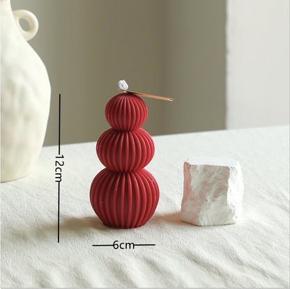 Rippierter gestapelter Orb skulpturaler dekorativer Kerze