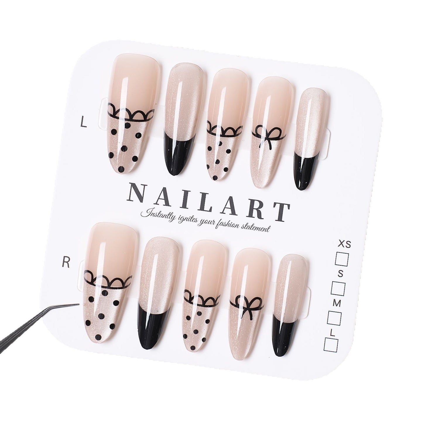 Stylisches Press-On-Nagelset mit künstlerischen Mustern Brehn