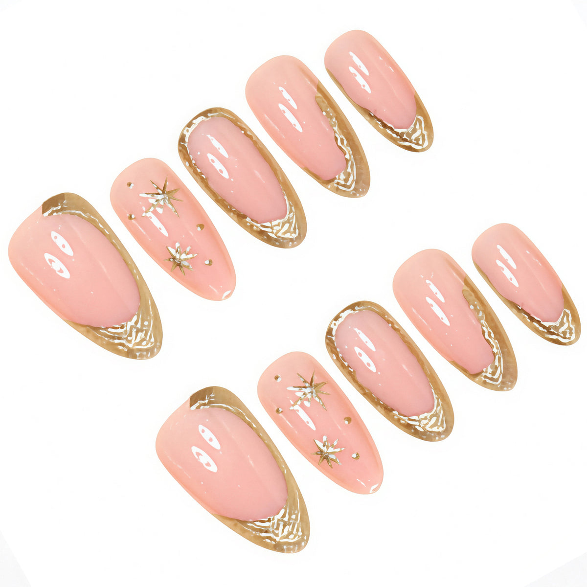 Elegantes Goldfolien-Akzent-Nagelkunst-Set Brehn