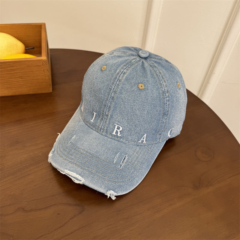Damen Destroyed Denim Baseball Cap Brehn