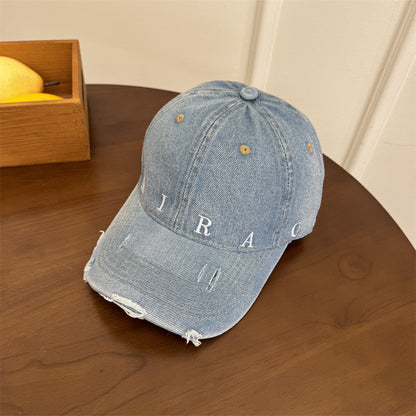 Damen Destroyed Denim Baseball Cap Brehn