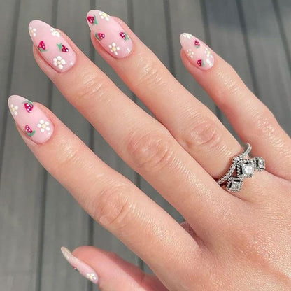 Floral Accent Press-On Nagelspitzen