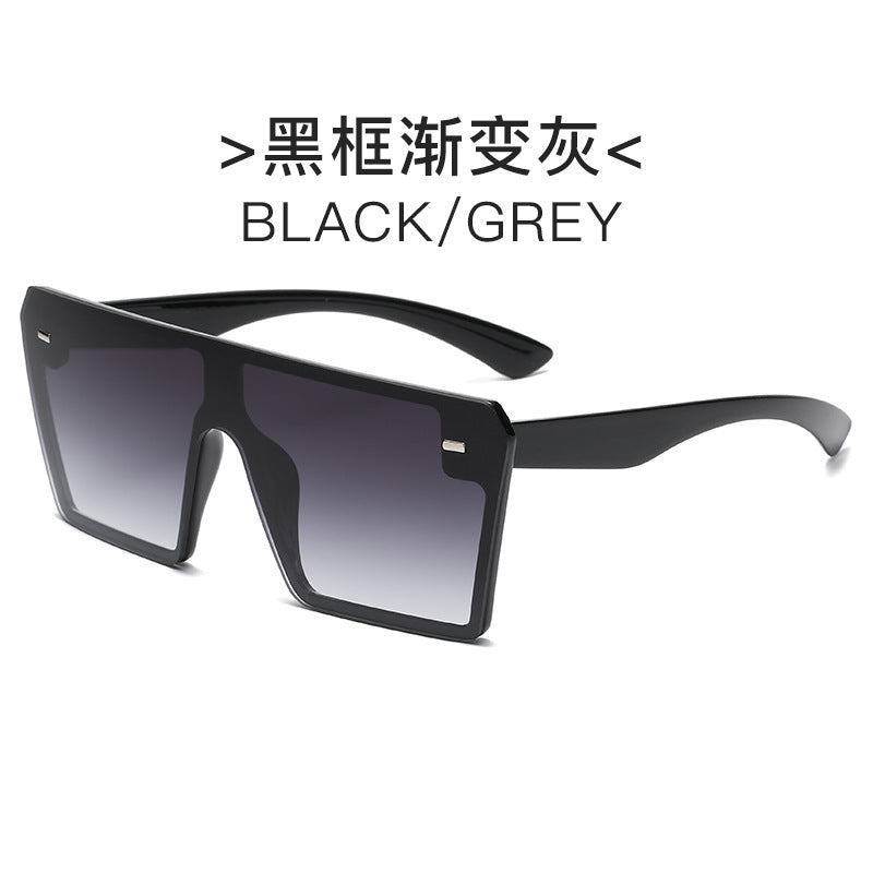 Damen futuristische Sonnenbrille mit übergroßem rechteckigem Rahmen Brehn