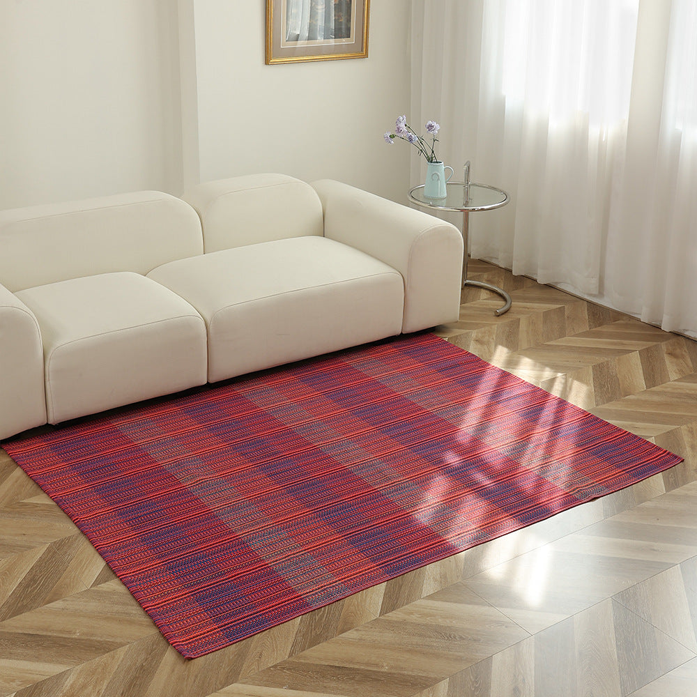 Gestreifter Flachgewebe-Teppich für Wohnzimmer mit niedrigem Flor und modernem Streifenmuster Brehn