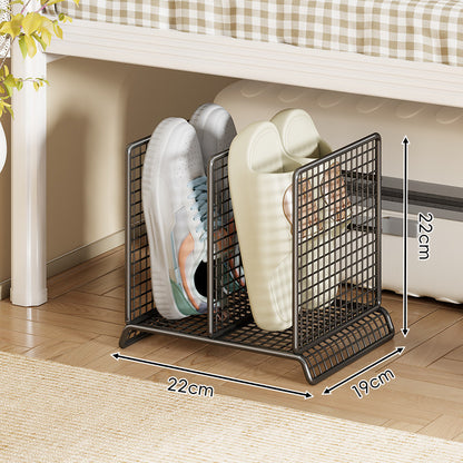 Vertikaler Mesh-Trennschuhregal für kompakte Unter-Bett- und Eingangsbereichspeicherung