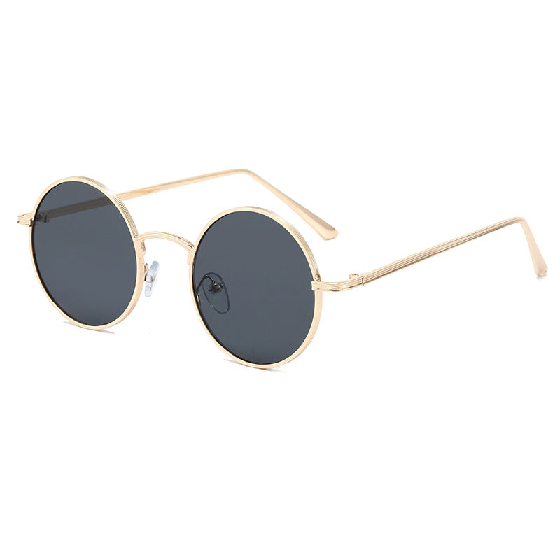 Damen modische Brille mit runden Gläsern und feinem Metallrahmen Brehn