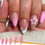 Künstlerisches 3D Blumen Press-On Nagelset Brehn