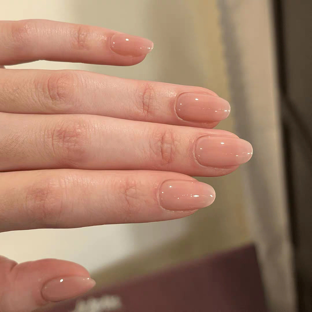 Glänzende natürliche mandelförmige Press-On-Nagelspitzen Brehn