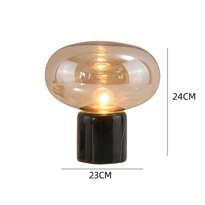 Elegante Glastischlampe mit Marmorbasis