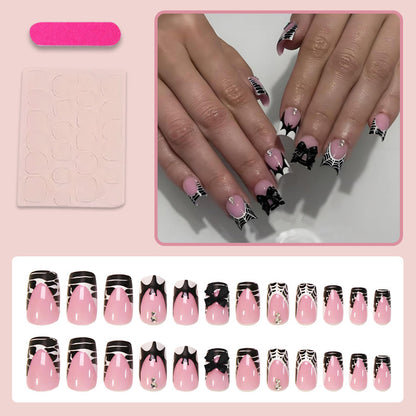 Halloween Kunstnagelset mit verspieltem Spinnen-Design Brehn