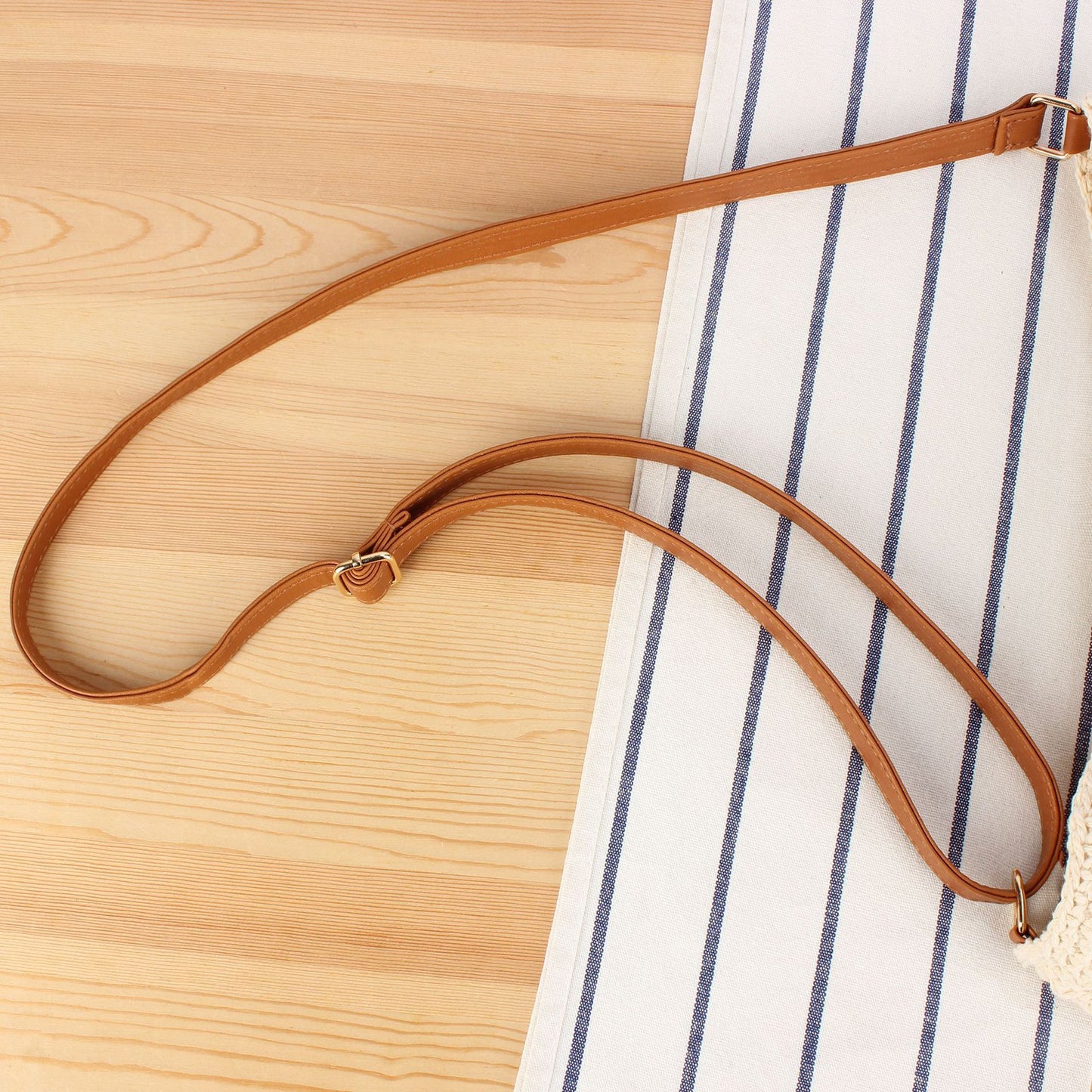 Handtasche Aus Handgeknüpftem Naturmaterial mit Lederakzenten Brehn