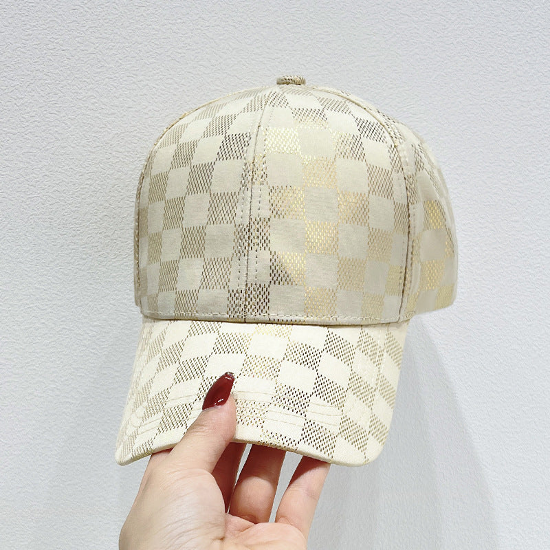 Damen Mesh Karo Baseball Cap Brehn