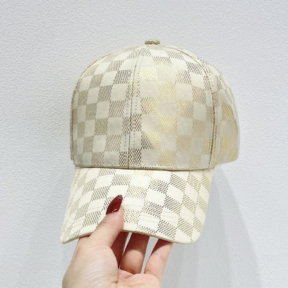 Damen Mesh Karo Baseball Cap Brehn