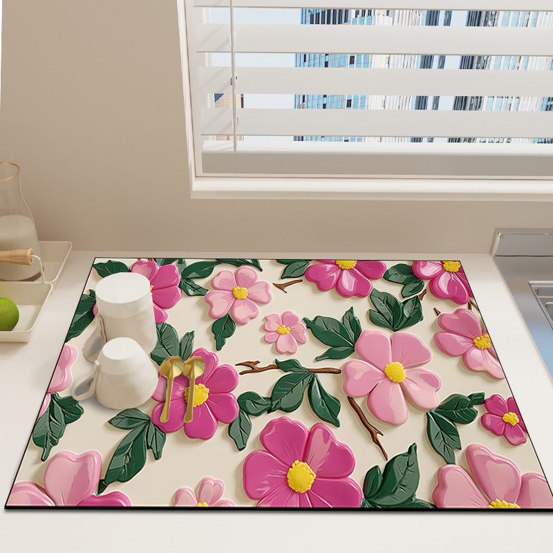 Floral Print Dekorative Teppich