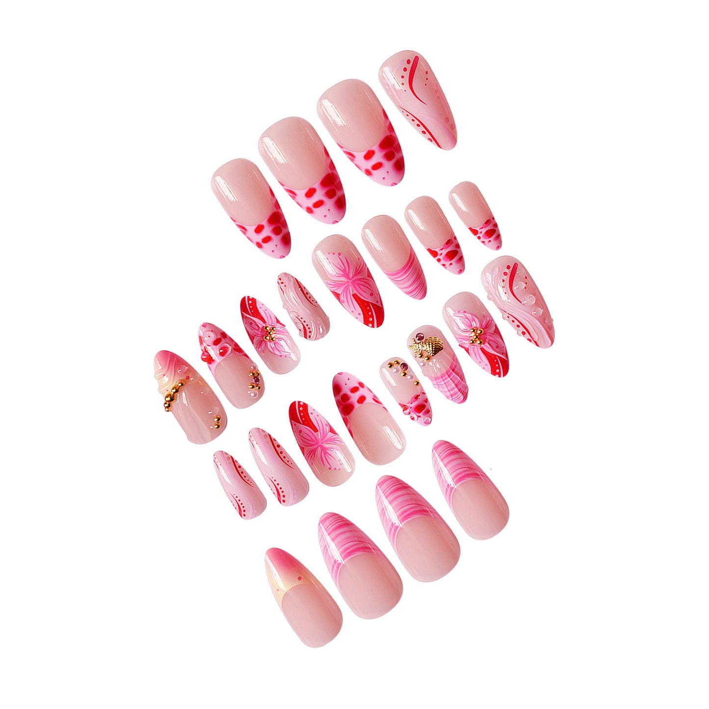 Florales Design Stiletto Press-On Nägel Brehn