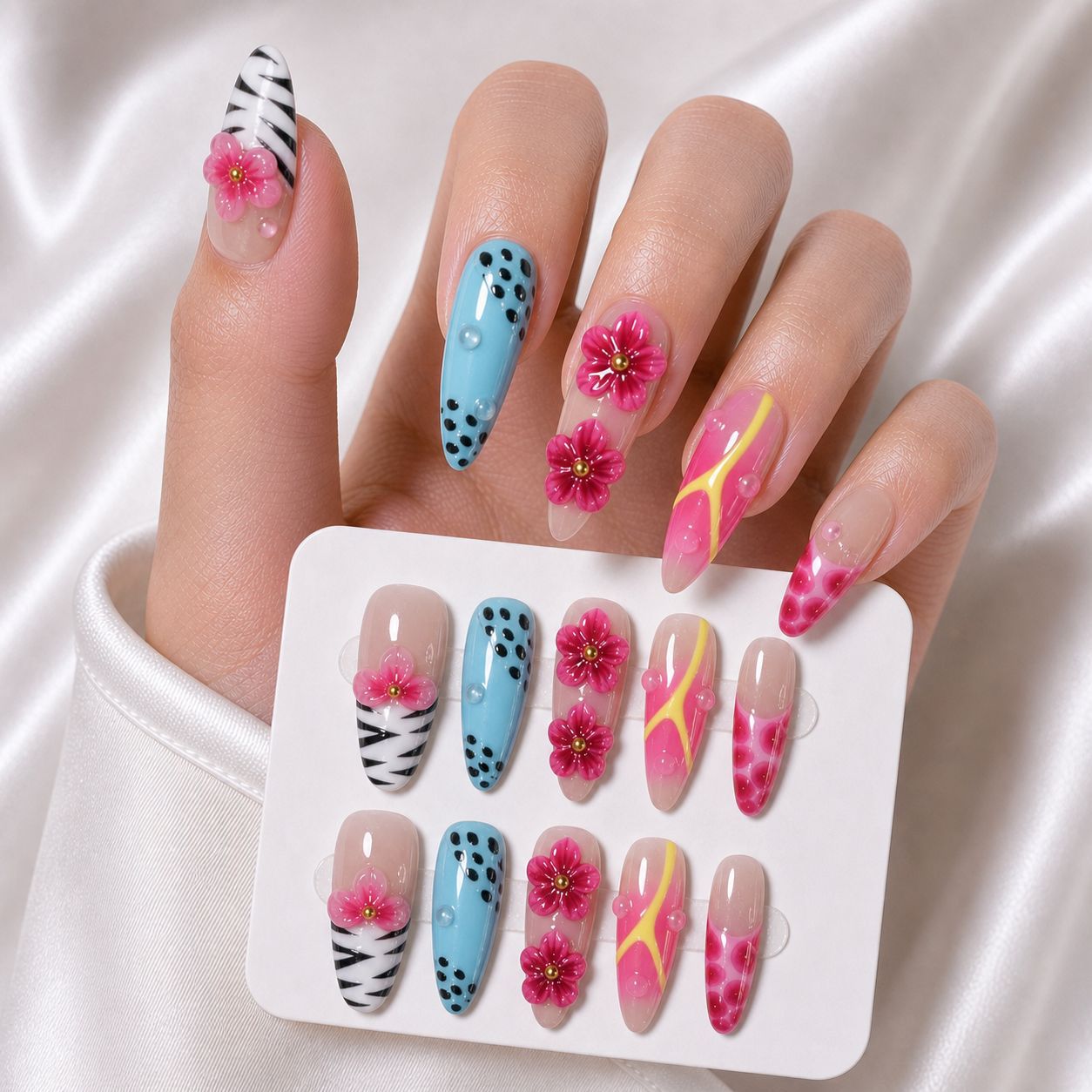 Künstlerisches Floral Nail Art Set Brehn