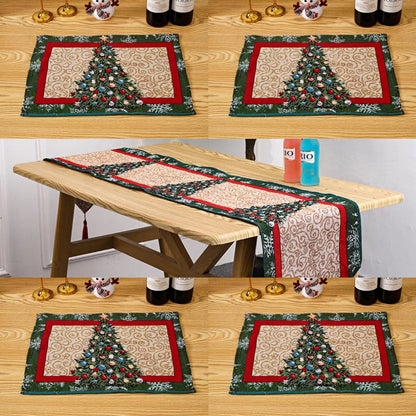 Festliche Tischdecke mit Weihnachtsbaum-Motiv Brehn