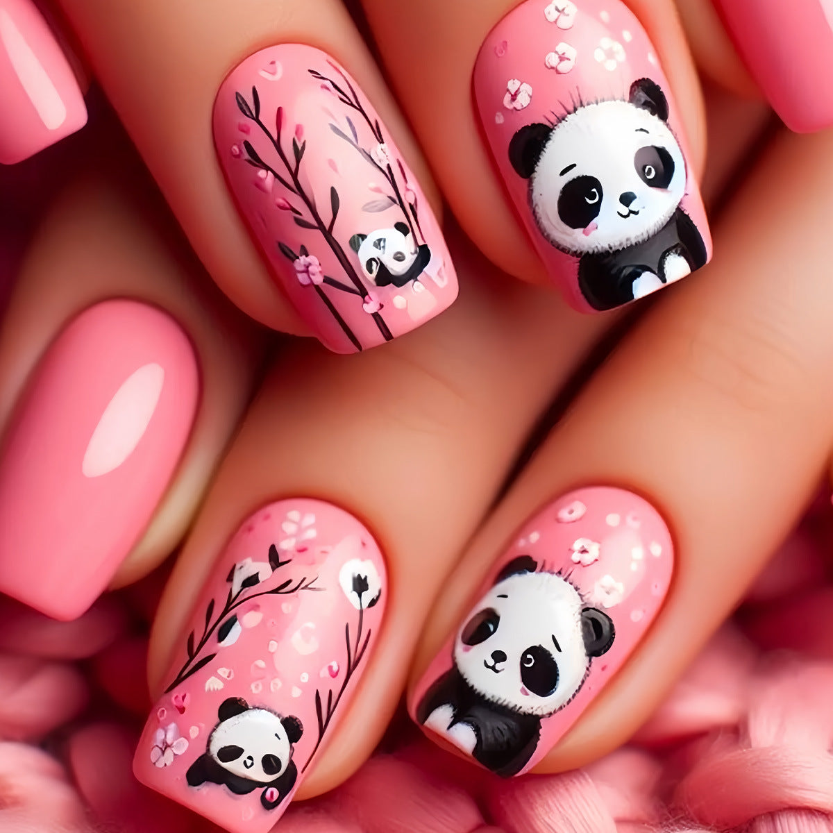 Thematic Panda Kunst Press-On Nagel Set Brehn