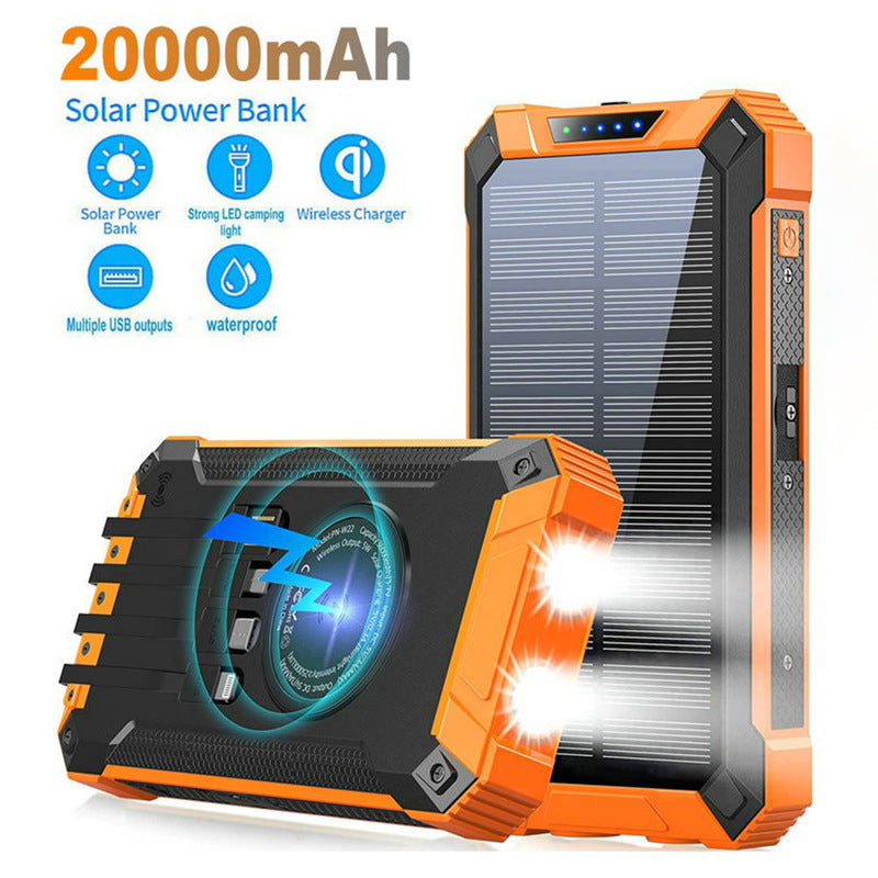 Hochleistungs-Solar-Powerbank mit Multifunktionalem Kabel Brehn