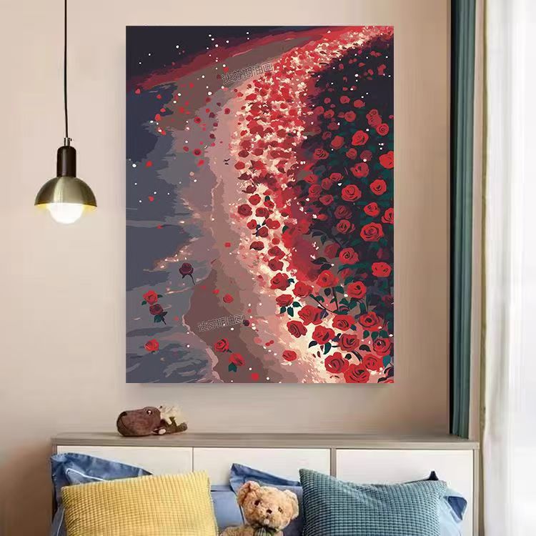 Herz- und Blumenwirbel Leinwandkunstwerk Brehn