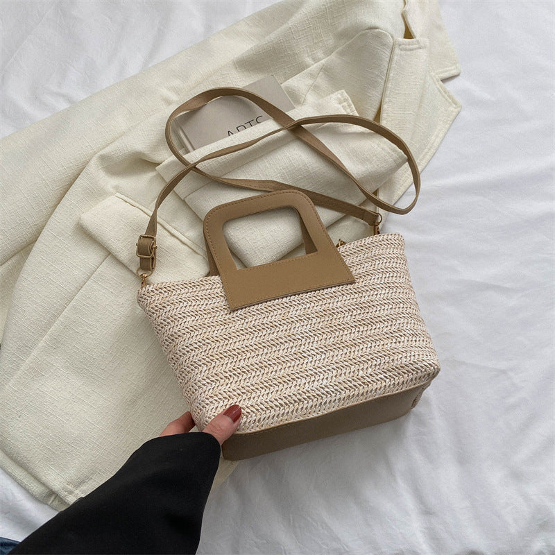 Moderne Texturierte Gewebte Handtasche Brehn