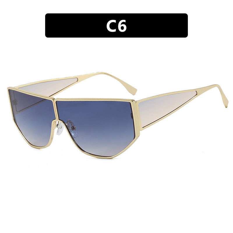 Damen trendige oversized Sonnenbrille mit markantem geometrischen Design Brehn