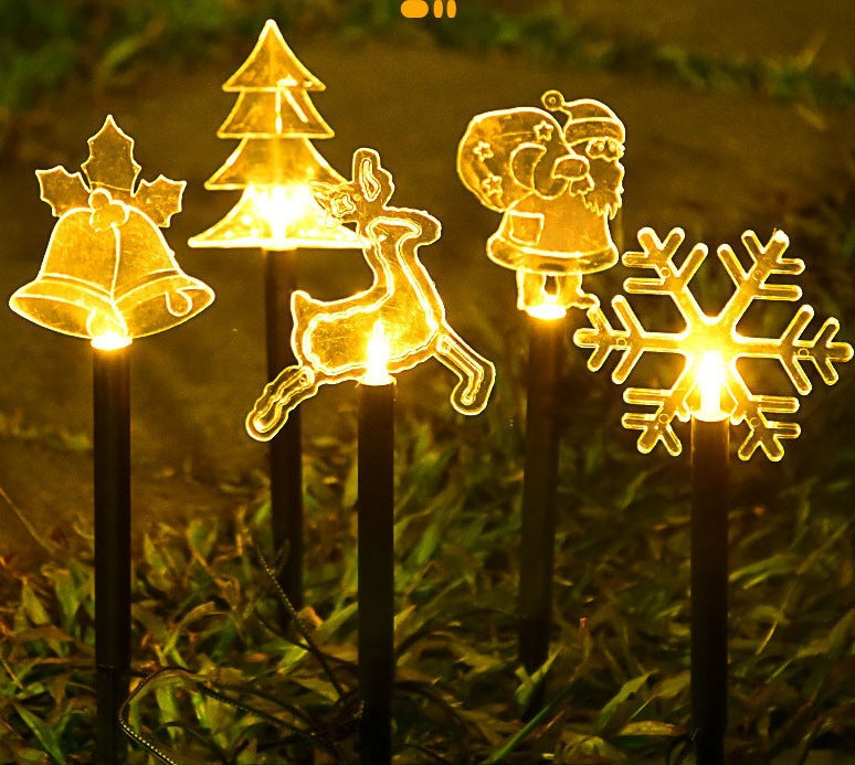 Acryl Feiertagsmotiv Solar Gartenweg Stake Lichter Mit Warmem LED Und Erdspieß Brehn