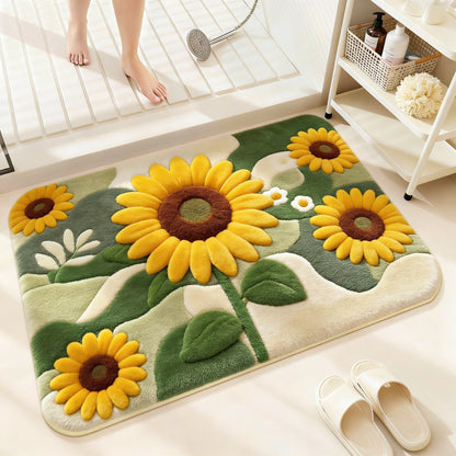 Florales Muster Badezimmerteppich