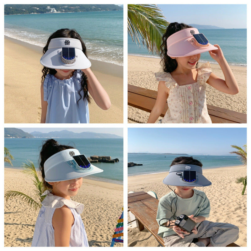 Sonnenblende für Kinder mit Solarlüfter und integrierten LED-Leuchten Brehn