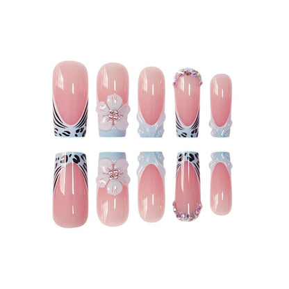 Dekoratives Floral Press-On Nagelkunst Set Brehn