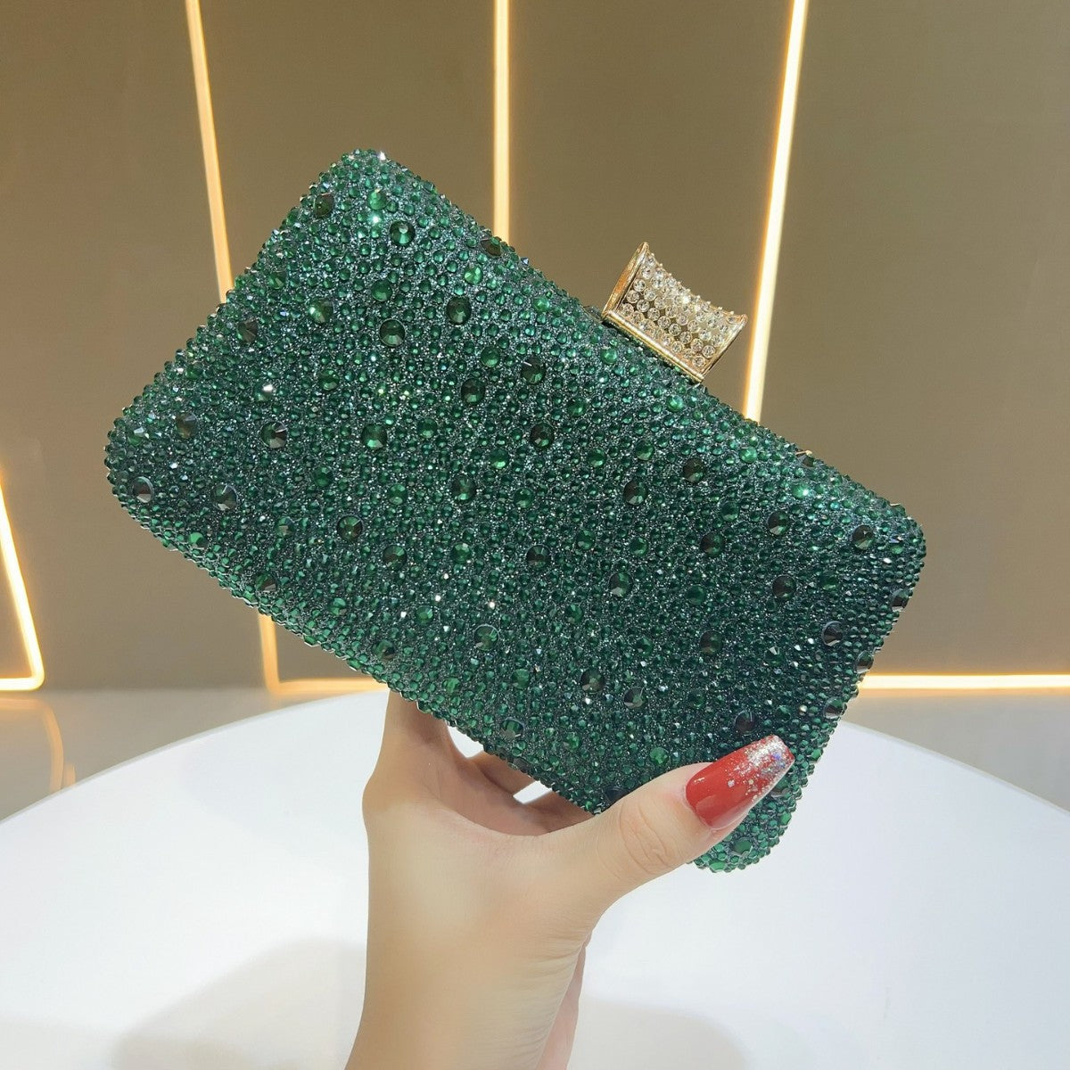 Glitzernde Kristall-besetzte Abend-Clutch