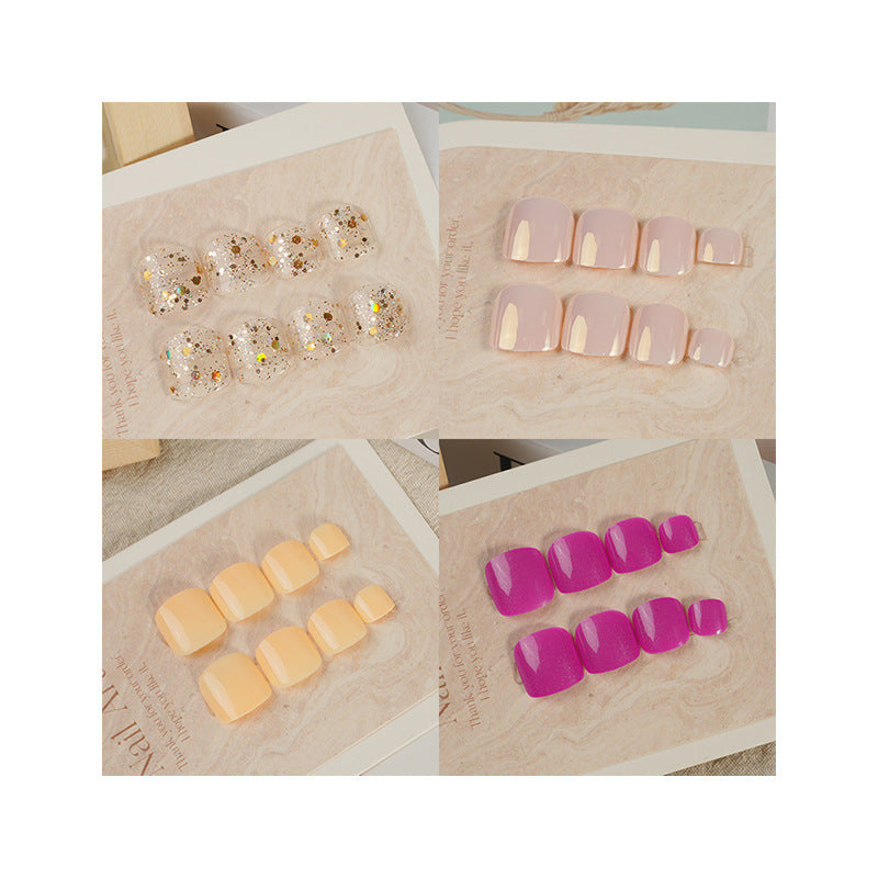 Glänzendes kurzes Press-On-Nagelset Brehn