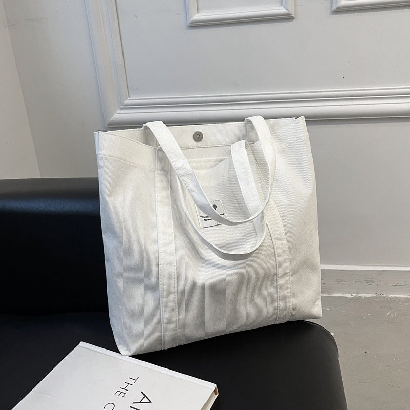 Robuste Corduroy Tote Bag mit inneren Taschen