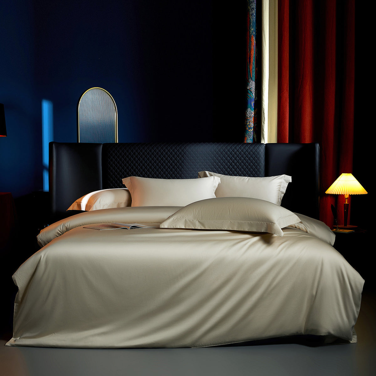 Premium Glatt-Mulberry-Feel Satin Bettwäsche-Set mit verstecktem Reißverschluss und tiefen Taschen Bettlaken