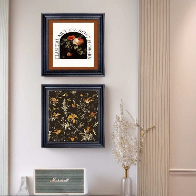 Klassische Blumenkunst Eingefasster Druck