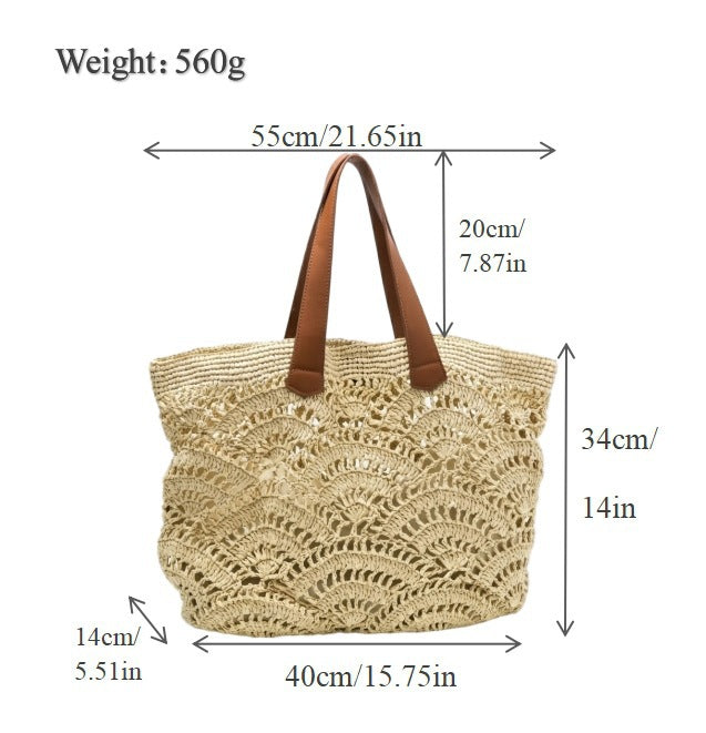 Handgeknüpfte Strandtasche mit Elegantem Wellendesign Brehn