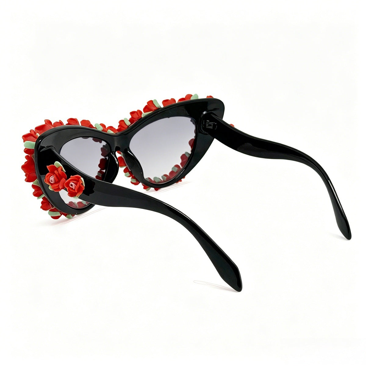 Damen Cat-Eye Sonnenbrille mit floralen Applikationen Brehn