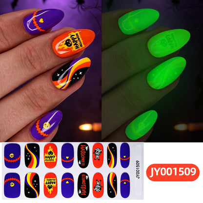 Leuchtende Halloween-Nagelkunst-Sticker