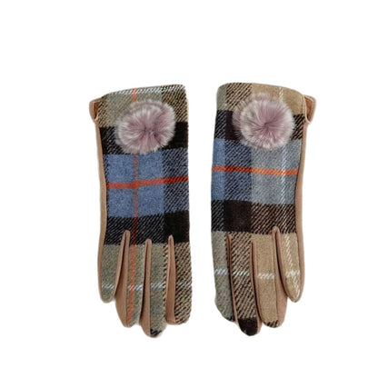 Warme Plaid Muster Touchscreen Handschuhe Brehn