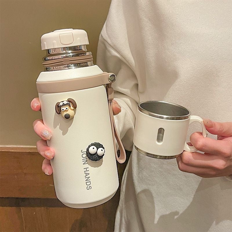 Damen Isolierte Edelstahl-Trinkflasche mit Anti-Rutsch-Griff Brehn