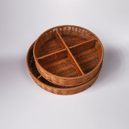 Damen runde Korbteller mit Fächern Brehn