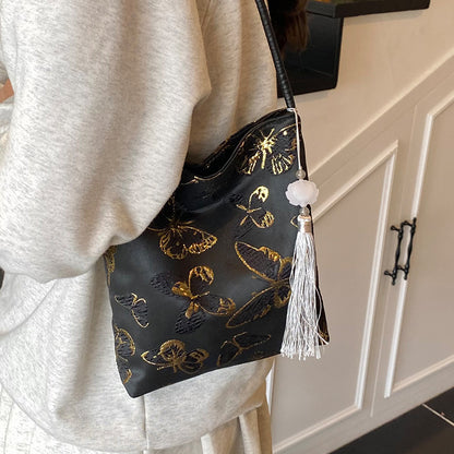 Elegante floral bedruckte Handtasche