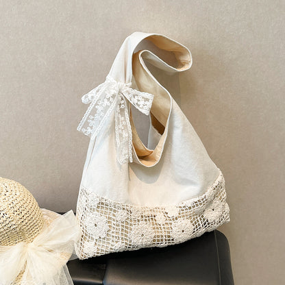 Handgefertigte Blumenspitze Tote Bag