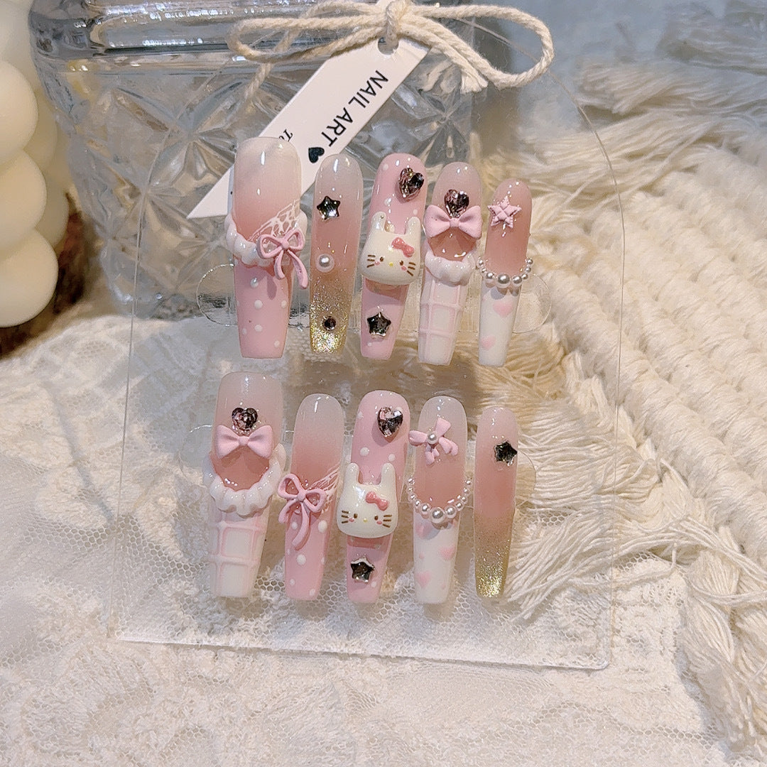 Verspieltes thematisches Press-On Nagelkunst-Set