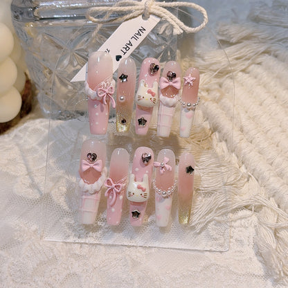 Verspieltes thematisches Press-On Nagelkunst-Set