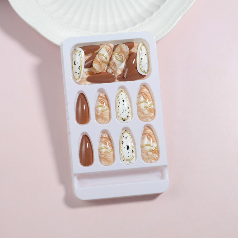 Künstlerisches Marmor Design Press-On Nagel Set Brehn