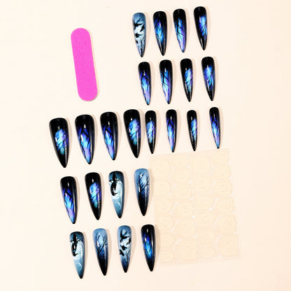 Gothic Verzauberte Stiletto Nagel Kunst Verlängerungen Brehn