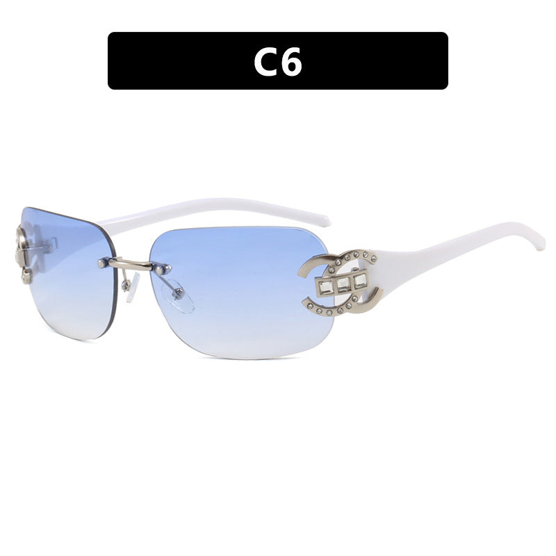 Damen modische Sonnenbrille mit luxuriösem Geometrie-Rahmen und schützendem UV-Filter Brehn
